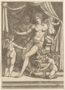 Venus and Vulcan Sitting on a Bed by Giorgio Ghisi