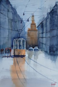 Bologna Tram Reflections by Giorgio Gosti
