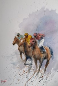 Galloping Racehorses by Giorgio Gosti