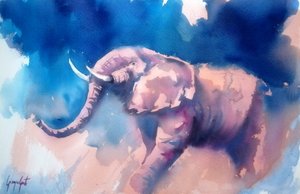 Majestic Blue Elephant by Giorgio Gosti