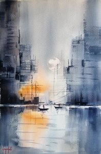 Misty Harbor Glow by Giorgio Gosti