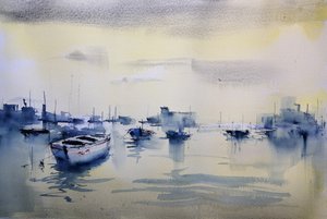 Quiet Harbor Reflections by Giorgio Gosti