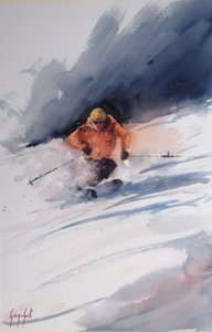 Skier In Powder Snow by Giorgio Gosti