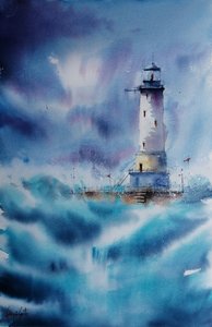 Stormy Lighthouse Waves by Giorgio Gosti