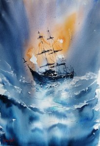 Stormy Ocean Ship by Giorgio Gosti
