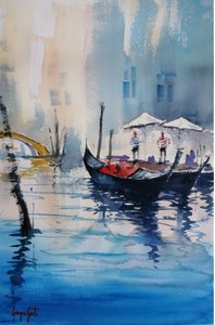 Venetian Canal Gondolas by Giorgio Gosti