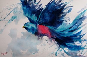 Vibrant Flying Bird by Giorgio Gosti