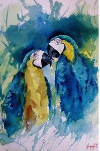 Vibrant Macaw Companions by Giorgio Gosti