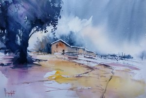Winter Barn Path by Giorgio Gosti