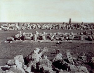 Panorama of the Remains of the Temple of Minerva and the Temple of Apollo in Selinunte by Giorgio Sommer