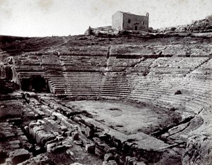 The remains of the Greek Theater in Siracusa, Monumental Park of the Neàpoll by Giorgio Sommer