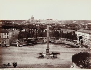 View of Piazza del Popolo from Pincio, Rome by Giorgio Sommer