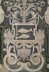 Allegorical figures and zodiacal signs
