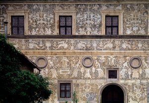 Facade of the Pinacoteca Comunale (Palazzo Vitelli alla Cannoniera) by Giorgio Vasari