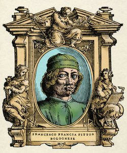 Portrait of Francesco Francia, engraving from Lives of the Most Excellent Painters, Sculptors and Architects by Giorgio Vasari by Giorgio Vasari