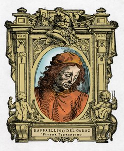 Portrait of Raffaellino del Garbo, engraving from Lives of the Most Excellent Painters, Sculptors and Architects by Giorgio Vasari by Giorgio Vasari