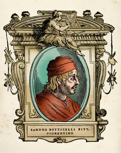 Portrait of the painter Sandro Botticelli (1445-1510) (Alessandro di Mariano di Vanni Filipepi) Engraving from 