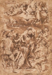 The Stoning of St. Stephen, with the Trinity above by Giorgio Vasari