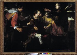 Tobie Giving Sight to His Father by Giovacchino Assereto