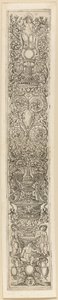 Three Children Blowing Horns, plate eight of Twelve Ornament Panels