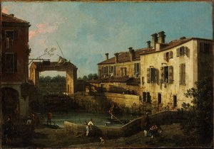 Lock near Dolo by Giovanni Antonio Canal