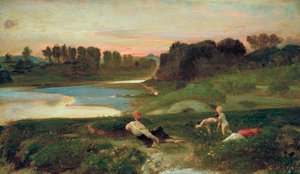 Afternoon at the Cascine, c.1859-69 by Giovanni (1826 1903) Costa