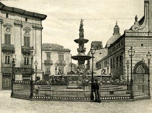 The Fountain of Orion, Piazza Duomo, Messina, Sicily, Italy by Giovanni Angelo Montorsoli