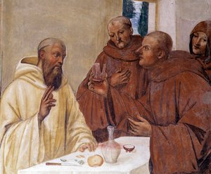 Benedict Breaks a Glass of Poisoned Wine (Detail)