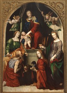Madonna and Child and Angels among Saints Jerome, Catherine of Alexandria, Lucy and John the Evangelist by Giovanni Antonio Bazzi Sodoma