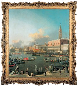 The Bucintoro at the Molo, Venice, on Ascension Day by Giovanni Antonio Canal