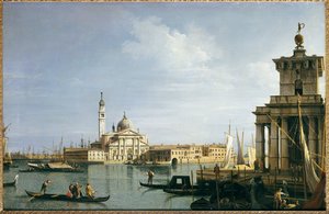 The Island of San Giorgio Maggiore, Venice, with the Punta della Dogana and Numerous Vessels
