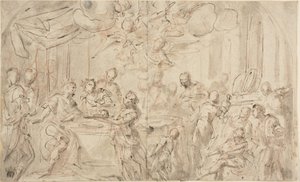 Salome with the Head of Saint John the Baptist Before Herod by Giovanni Antonio Pellegrini