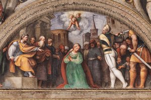 Lunette Depicting the Beheading of St. Catherine by Giovanni Antonio Pordenone