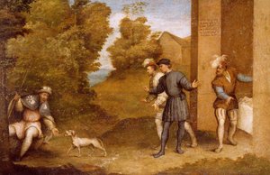 St. Roch fed by dog by Giovanni Antonio Pordenone