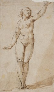 Standing Nude Woman Raising Her Left Arm by Giovanni Baglione