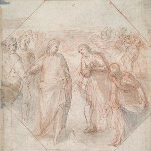 The Fall of Simon Magus (recto); The Calling of James and John (or of Peter and Andrew) (verso) by Giovanni Balducci