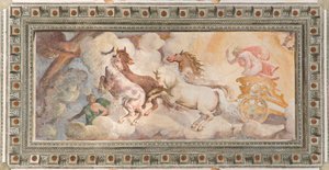 The Chariot of the Sun driven by Apollo, Apollo Loggia by Giovanni Battista and Cambiaso Luca Castello