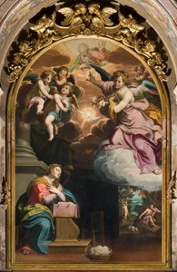 South Transept, Altar of the Annunciation, Altarpiece (1594) by Giovanni Battista Trotti