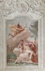 Palazzina (Small Building), the third room or room of the Aeneid: "Aeneas dreams of Mercury who orders him to leave" by Giovanni Battista Tiepolo