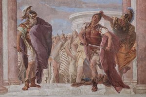 Small Building: View of the First Room and its Frescoes Representing Episodes from the Iliad: 