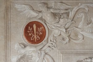Detail of fresco, from the Room of the Aeneid in the Palazzina