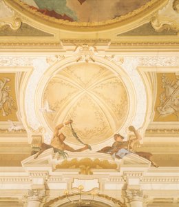Detail of Frescoes on Ceiling of Ballroom, Villa Pisani, Stra, Venice