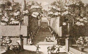 The grand staircase at the Villa d