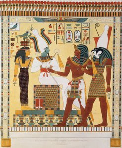 Mural from the Tombs of the Kings of Thebes, Discovered by G. Belzoni, Plate 19 from `Plates Illustrative of the Researches in Egypt and Nubia`, Engraved by Charles Hullmandel