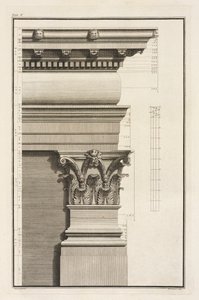 Base, Capital and Entablature of the Pilaster by Giovanni Battista Borra