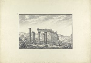 View of the ruins of an Ionic temple at Sardis, probably the Temple of Neptune, c.1750 by Giovanni Battista Borra