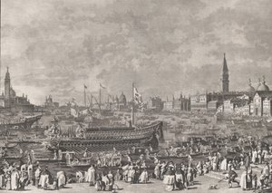 Plate 5: The Doge in the Bucintoro Departing for the Porto di Lido on Ascension Day by Giovanni Battista Brostoloni