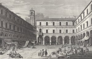 View of the Market Square Near the Church of San Giacomo by Giovanni Battista Brostoloni