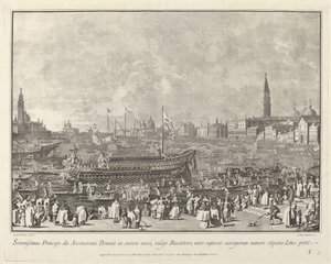 The Doge in the Bucintoro Departing for the Porto di Lido on Ascension Day by Giovanni Battista Brustolon after Canaletto