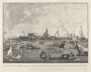 The Doge in the Bucintoro Leaving San Nicolò di Lido by Giovanni Battista Brustolon after Canaletto